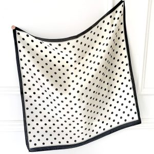 “Écharpe Carrée Luxueuse Pois Femme”